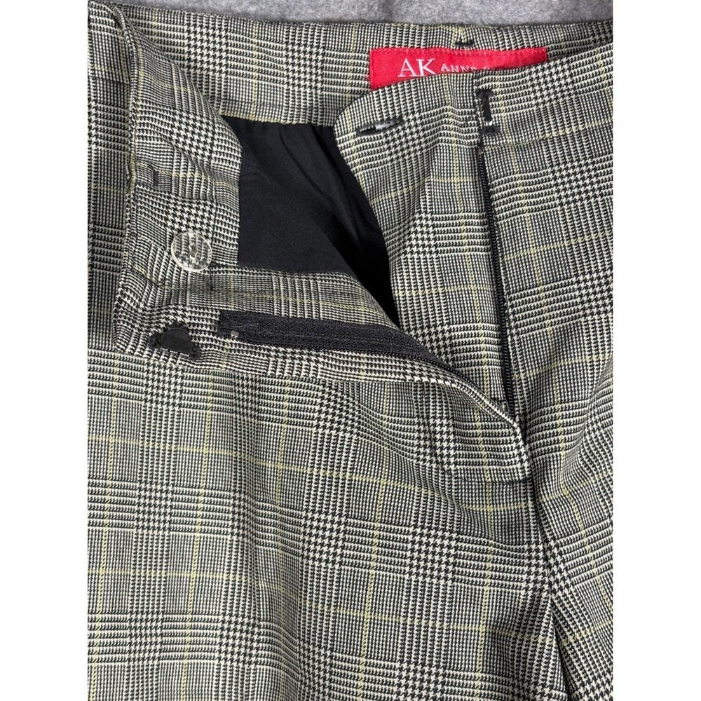 Anne Klein Ines Glen Plaid Dress Pants Womens 10 Black Tan Stretch Wool EFP90096 - Picture 5 of 10